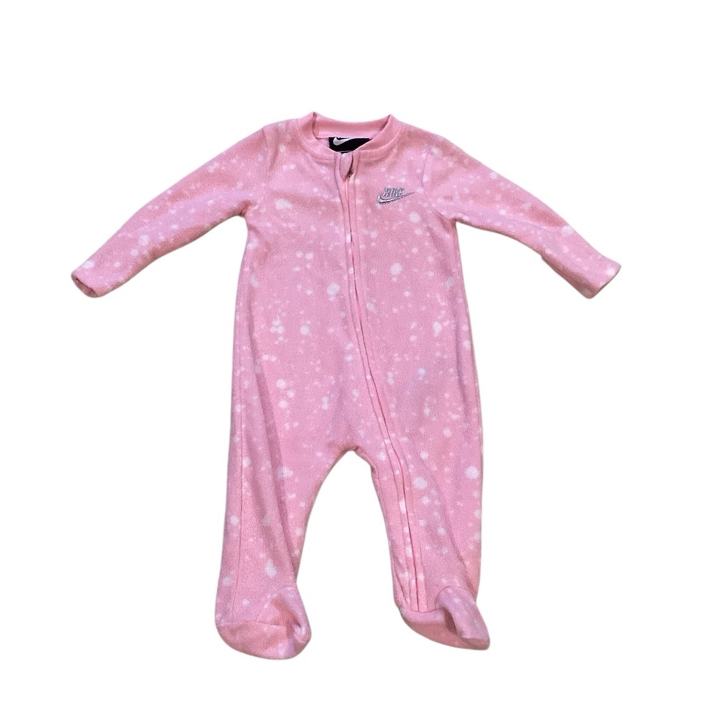 Nike Baby Girl Pink Polka Dot/Tie Dye Bleach Spots Baby Footie Size 3month